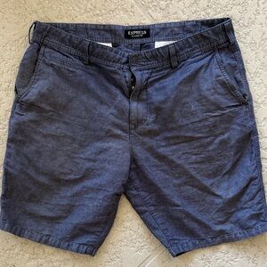 Express Men's Charcoal Gray Flat Front Shorts